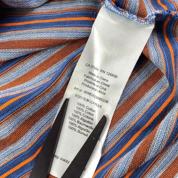 $115 J Lindeberg Polo Shirt Mens Large Striped Dev Slim Lux Pique Logo Golf - Picture 7 of 9